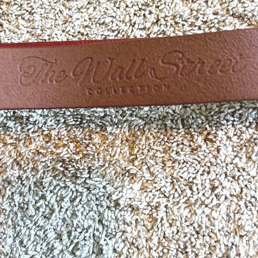 Badichi New York Wall Street Collection Brown Leather Belt Made in Italy 1.25in